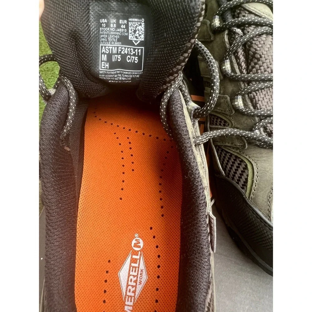 Merrell Moab 2 Vent WP CT 10 Pewter Composite Toe Hiking Work Shoes Gorpcore